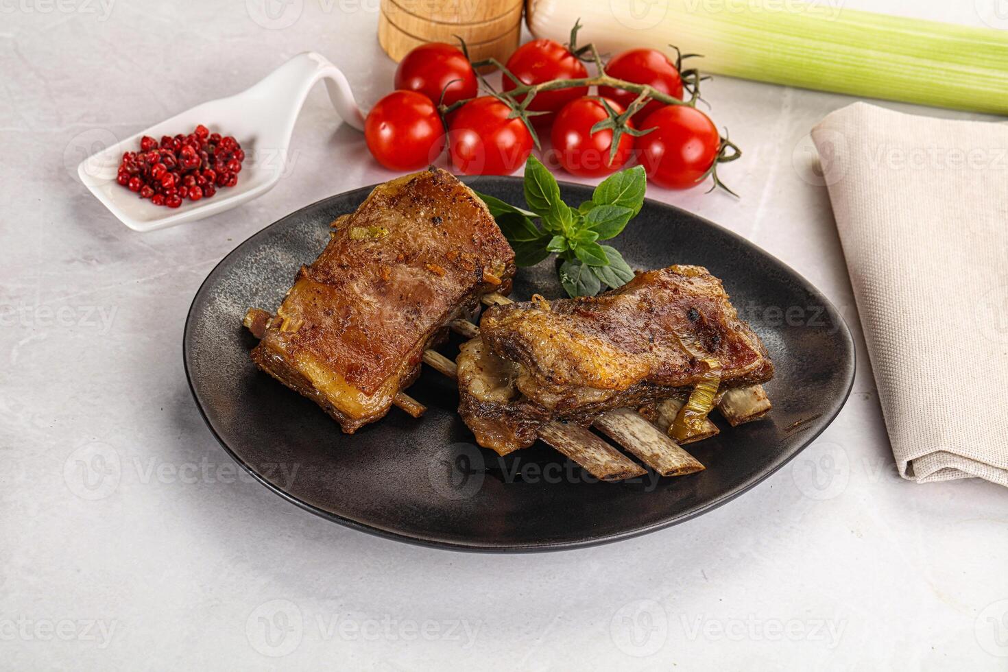Roasted Lamb ribs with spices photo