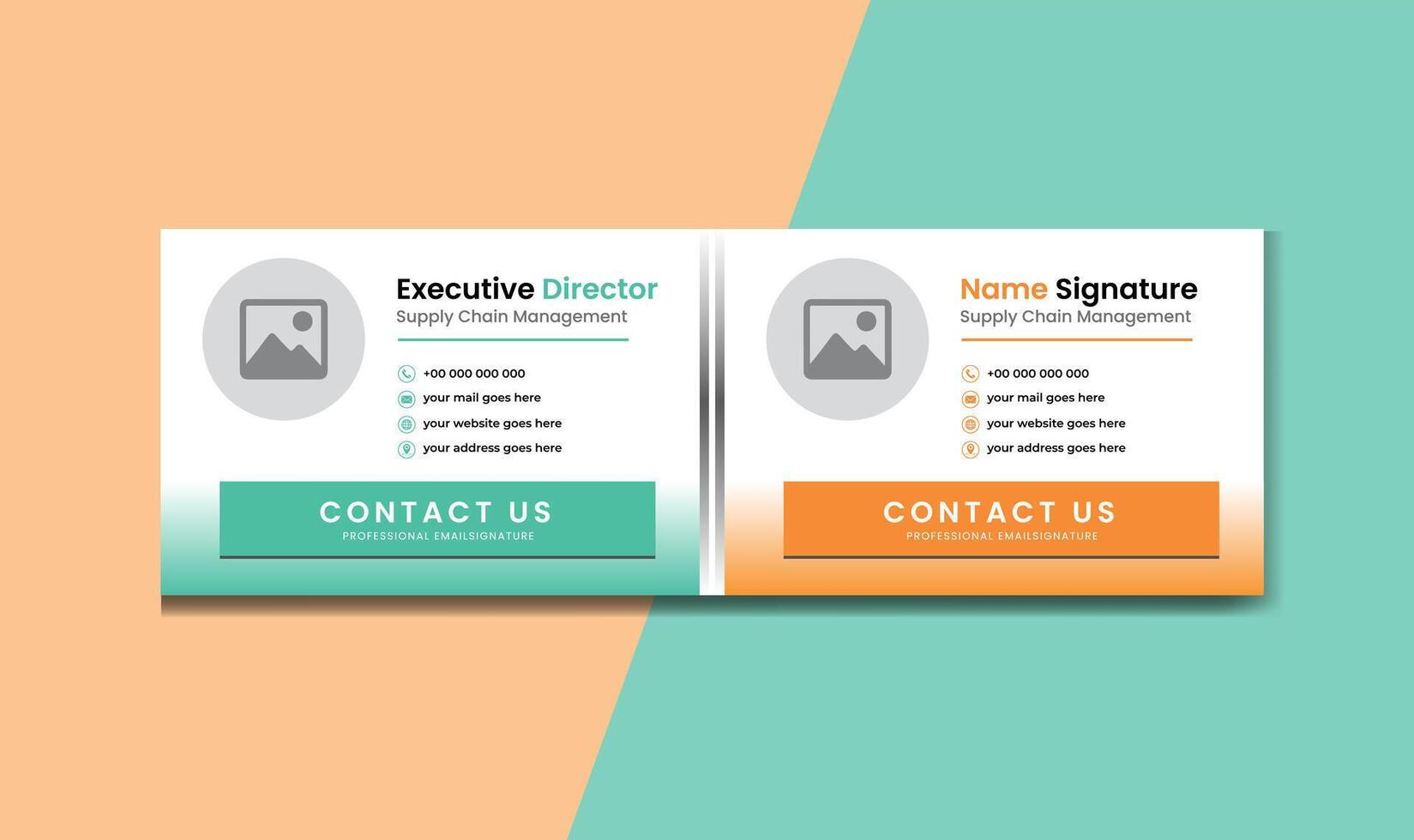Unique Modern Email Signature Design template. Email signature template design banner Business e signature clean professional design vector