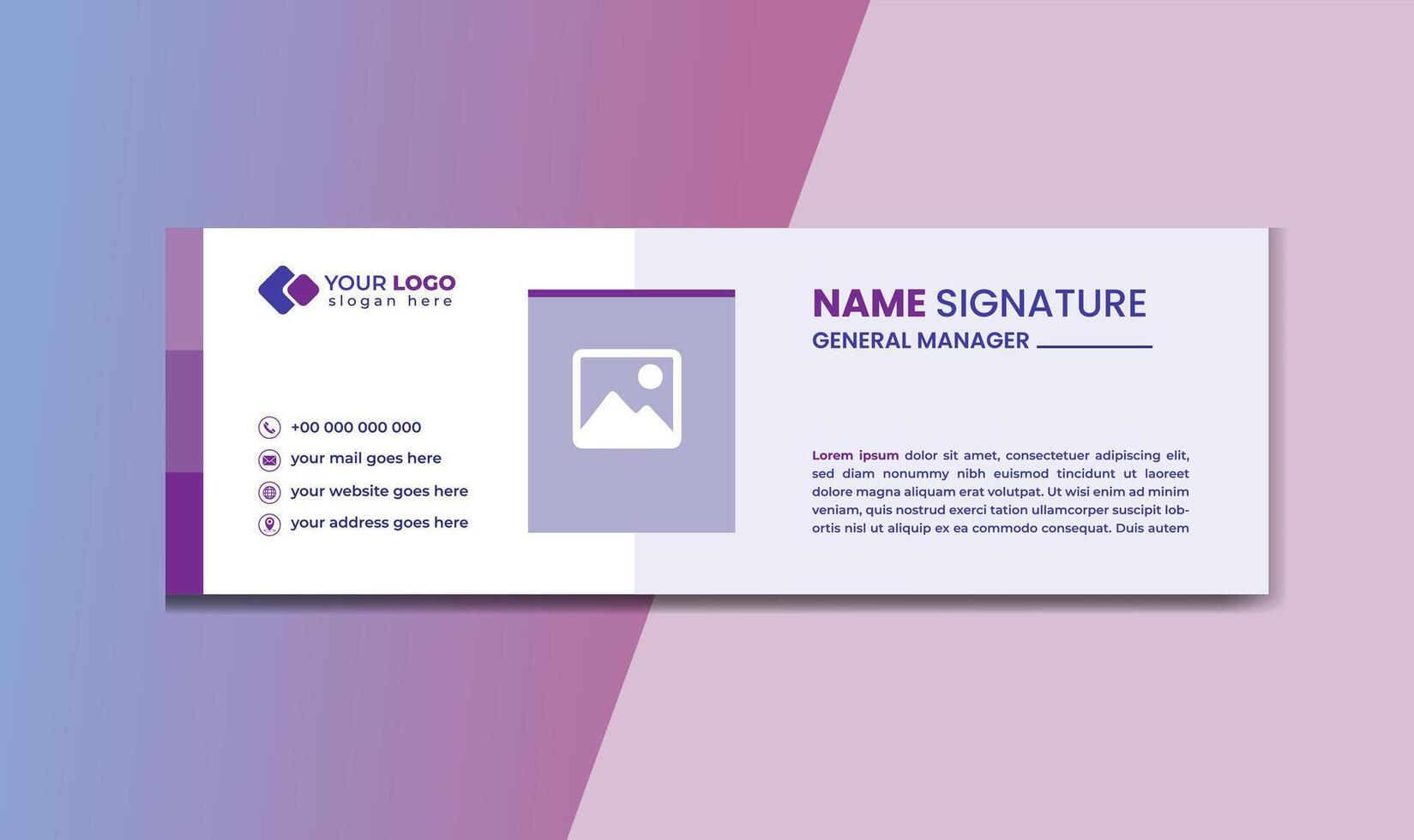 Unique Modern Email Signature Design template. Email signature template design banner Business e signature clean professional design vector