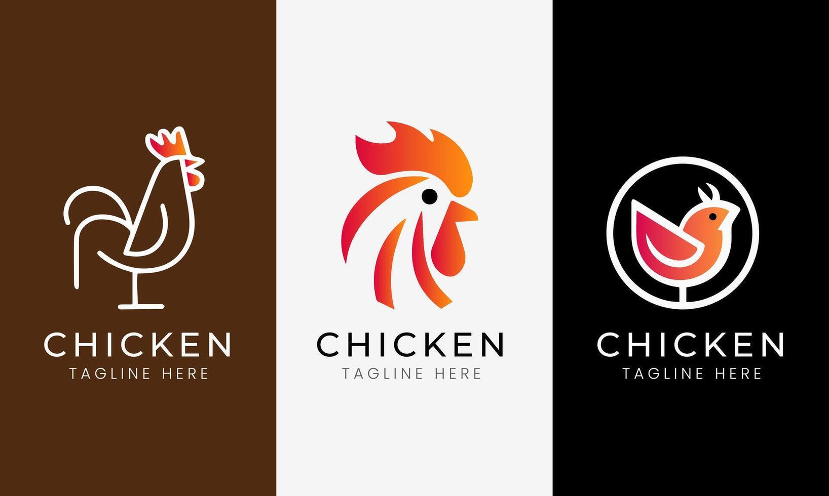 pollo logo diseño restaurante hotel icono resumen gallo modelo ilustración vector