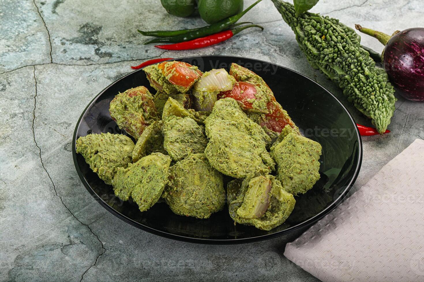 Indian cuisine - Chicken mint tikka photo