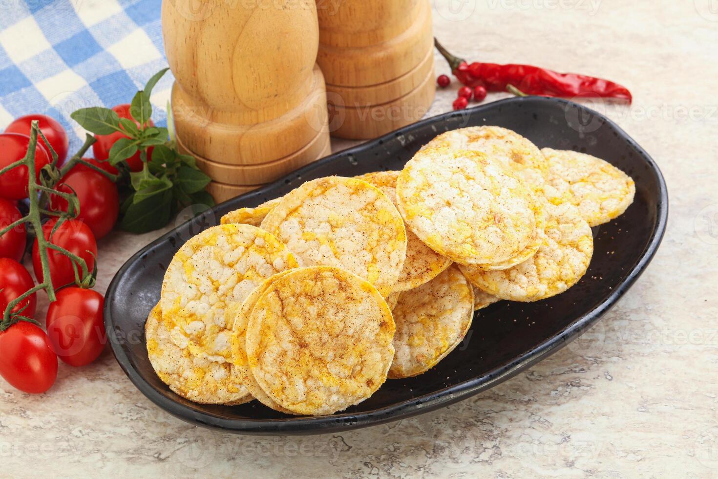 Natural organic grain rice chips photo