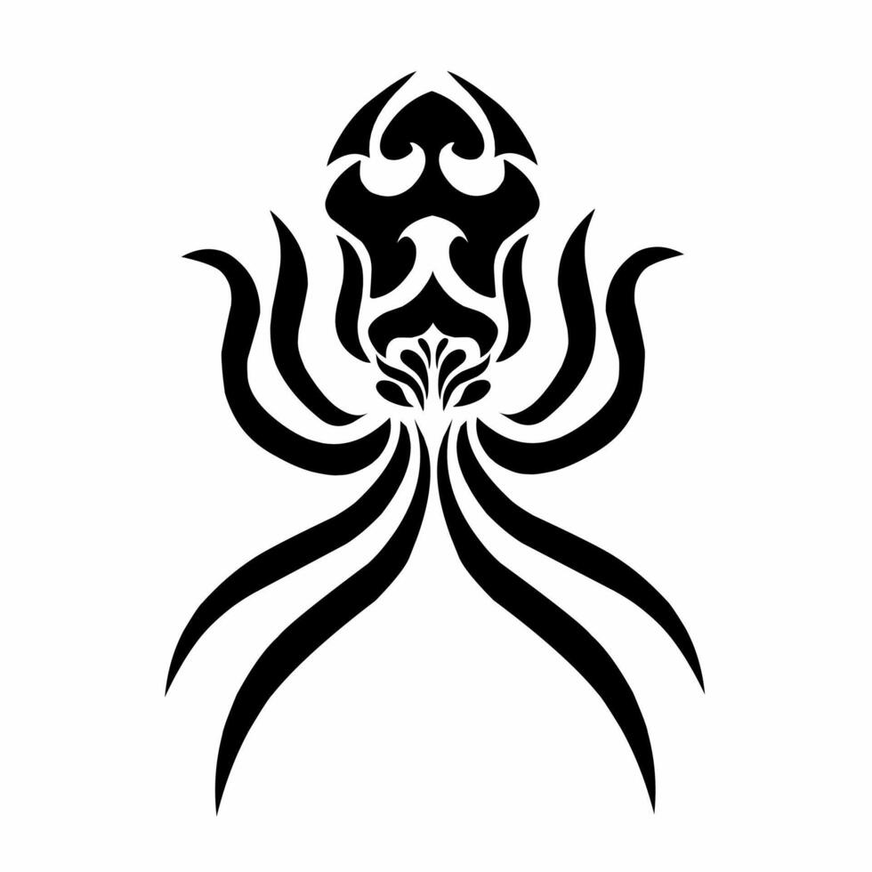 illustration graphics of tribal art tattoo design abstract squid vector