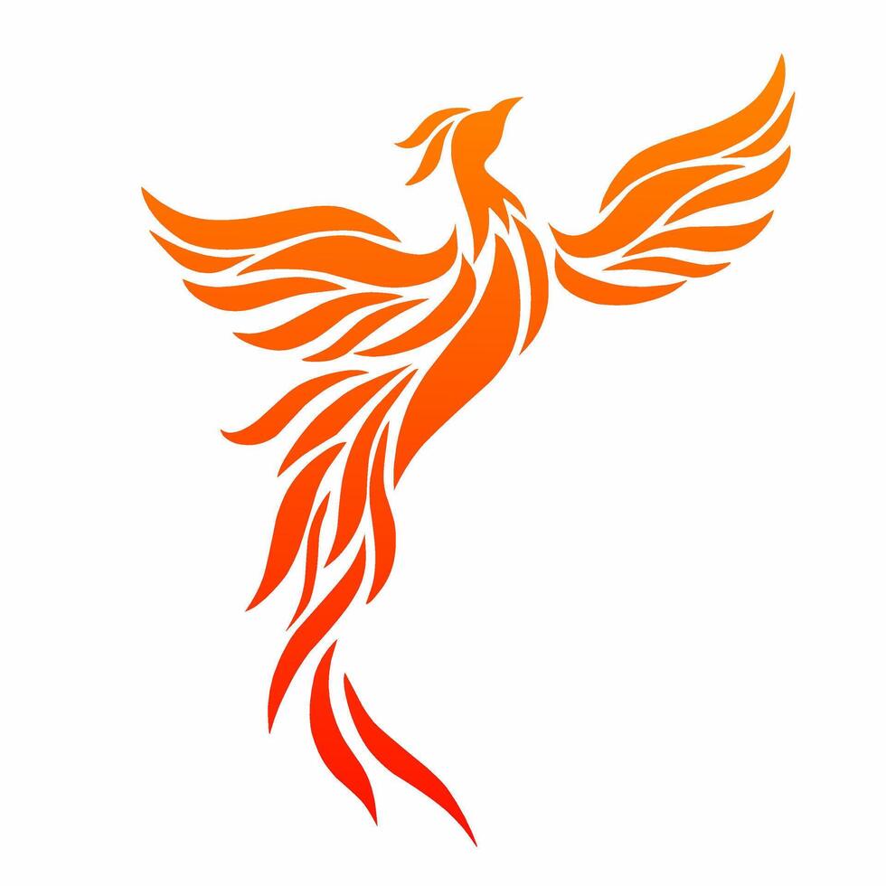 tribal art design fiery Phoenix bird vector