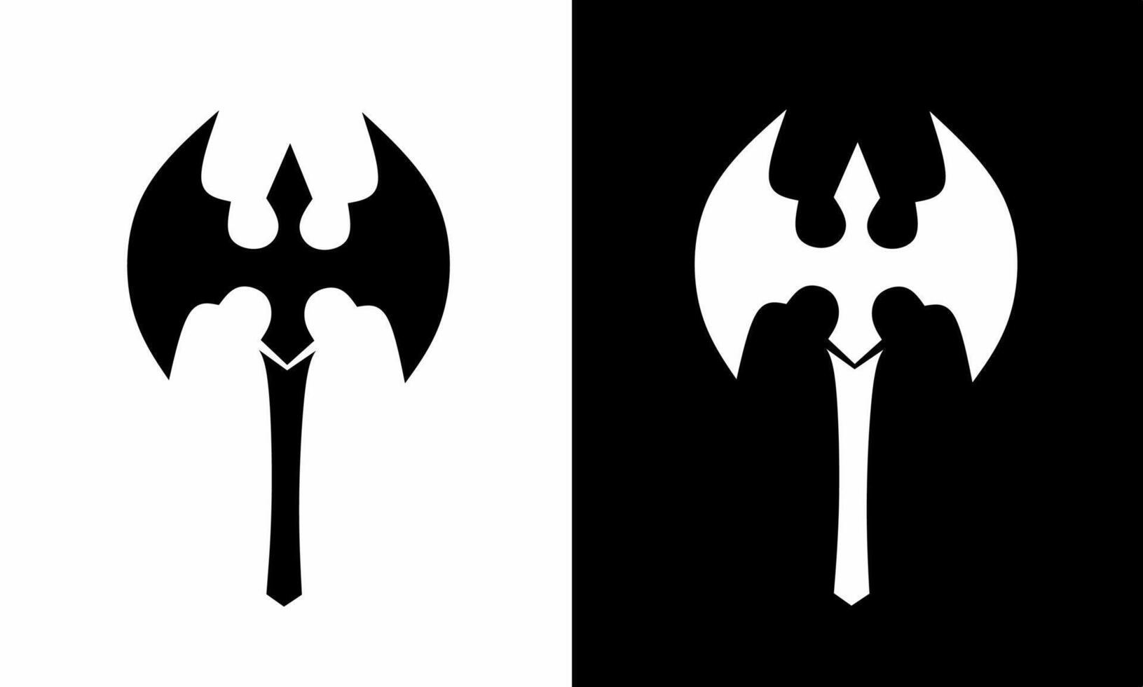 template logo design black and white axe vector