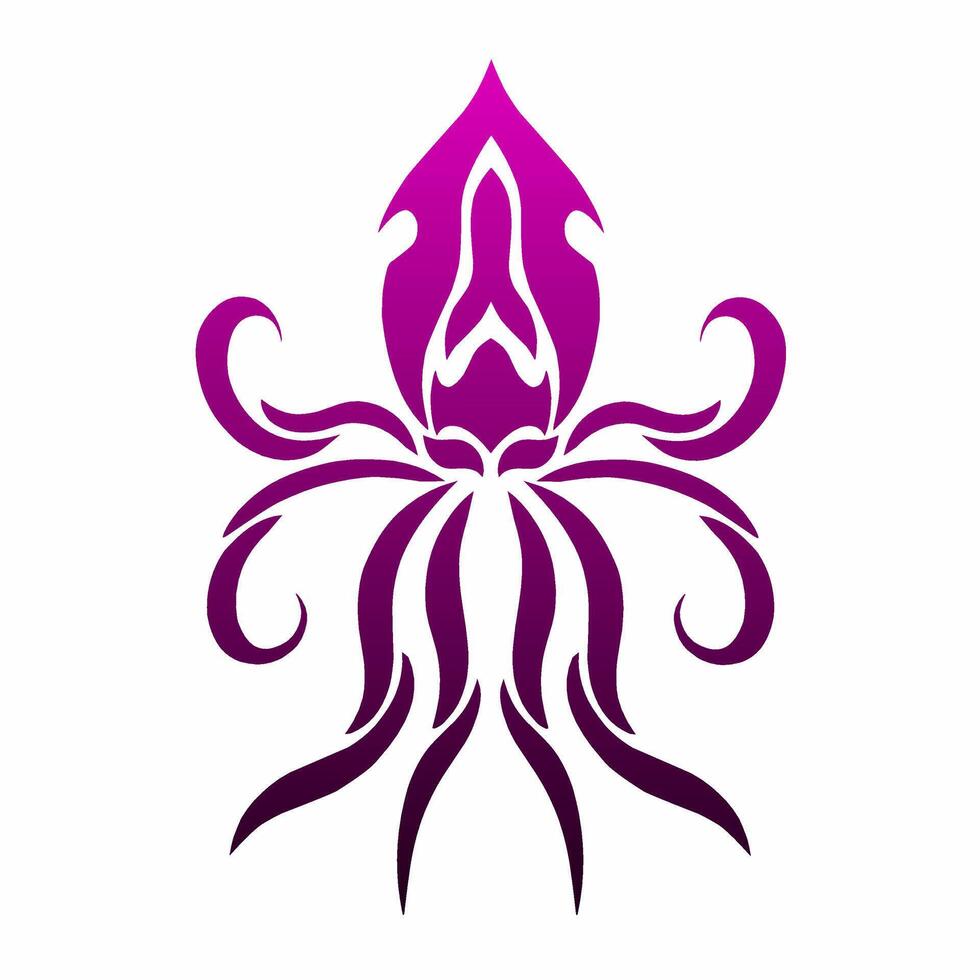 illustration graphics of tribal art tattoo design abstract squid vector