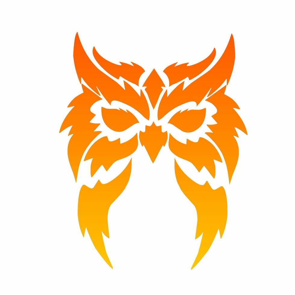 design fiery owl head suitable for tribal, tattoo, element vector