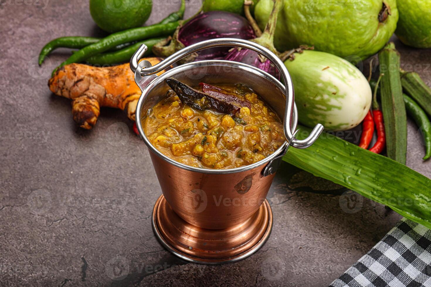 Indian cuisine Dal Tadka soup photo