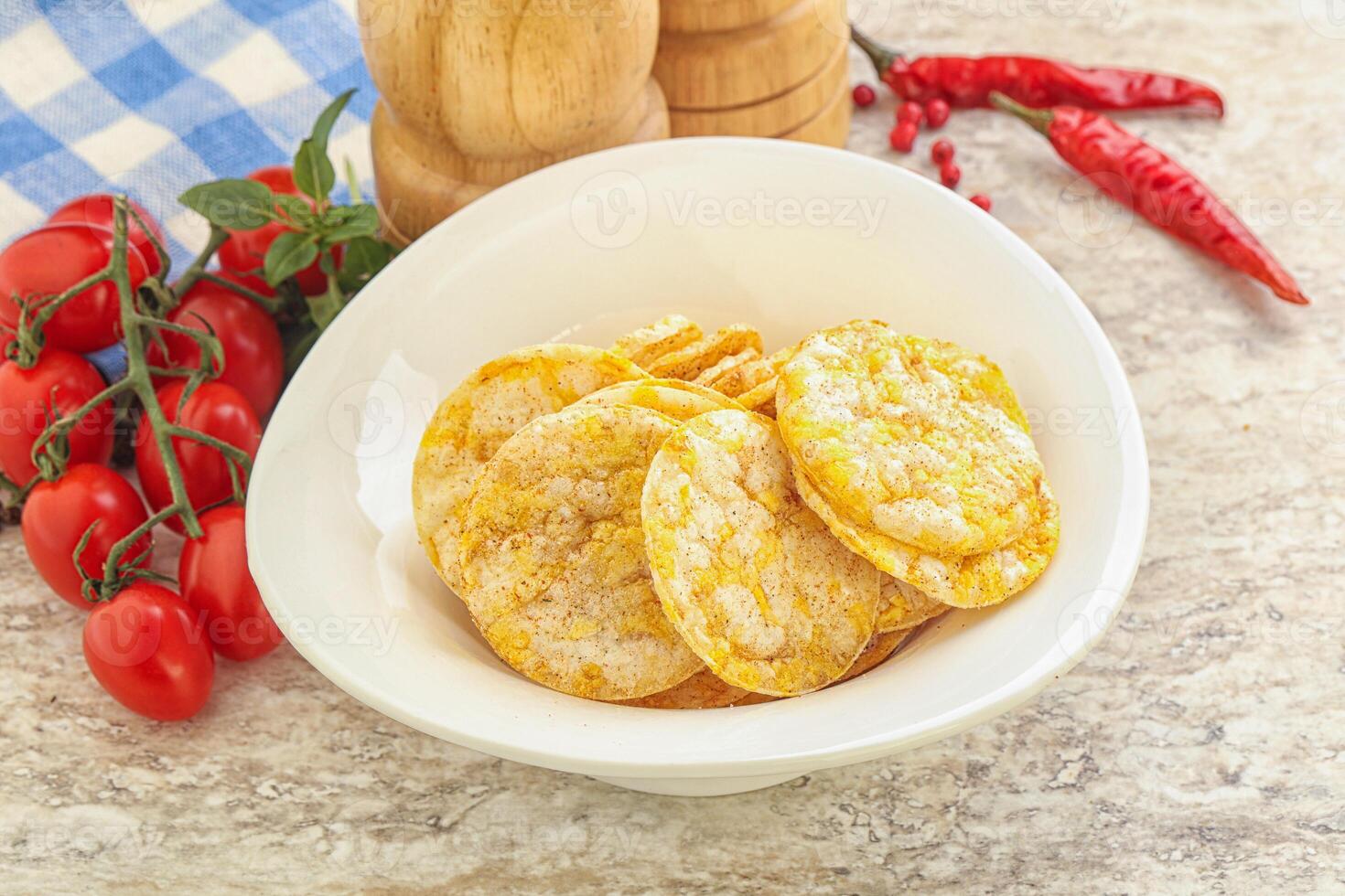 Natural organic grain rice chips photo