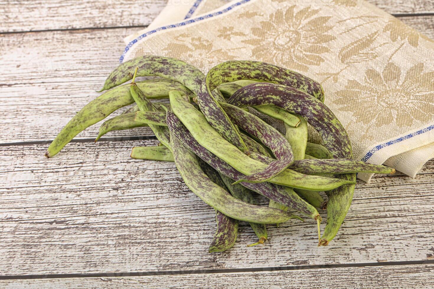 Raw green natural bean heap photo