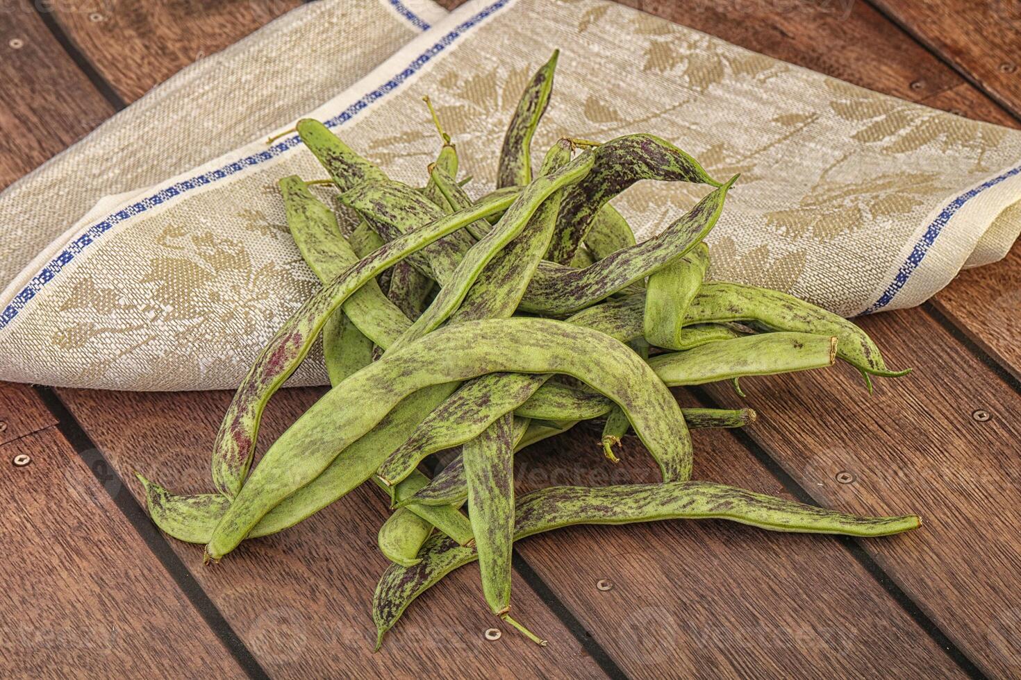 Raw green natural bean heap photo