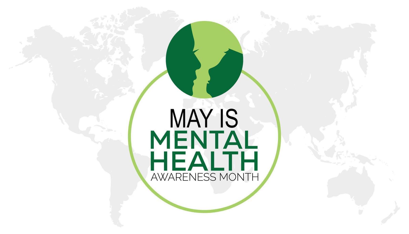 Mental Health Awareness Month observed every year in May. Template for background, banner, card, poster with text inscription. vector