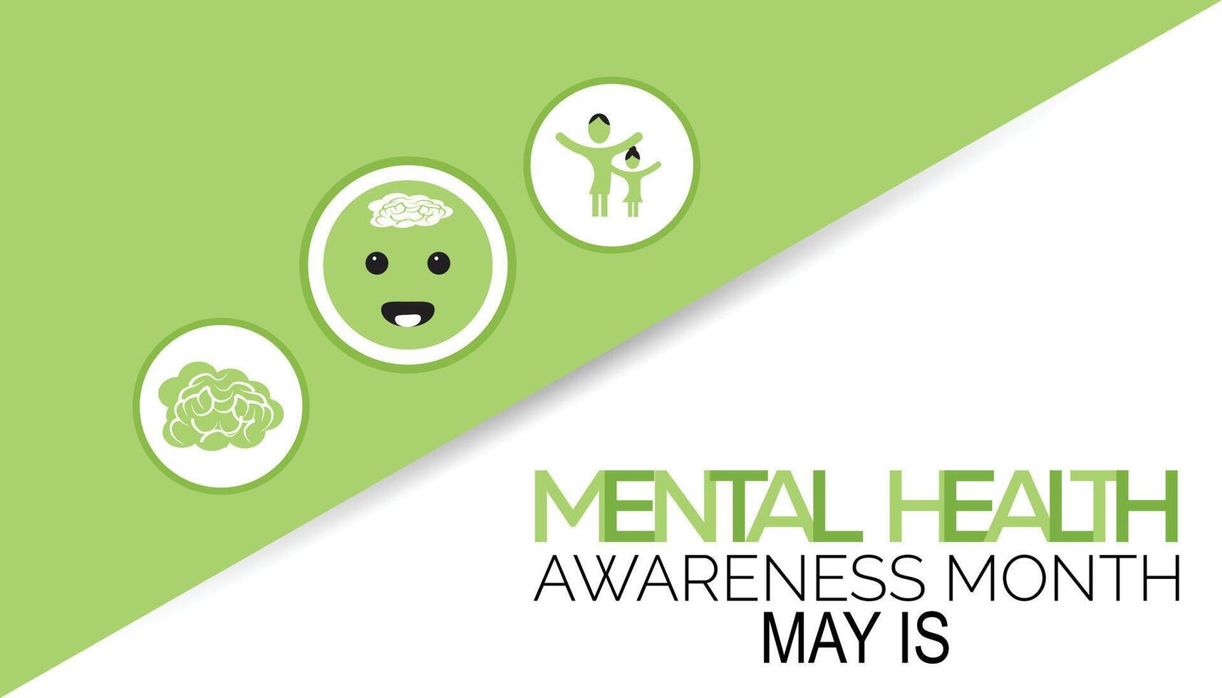 Mental Health Awareness Month observed every year in May. Template for background, banner, card, poster with text inscription. vector