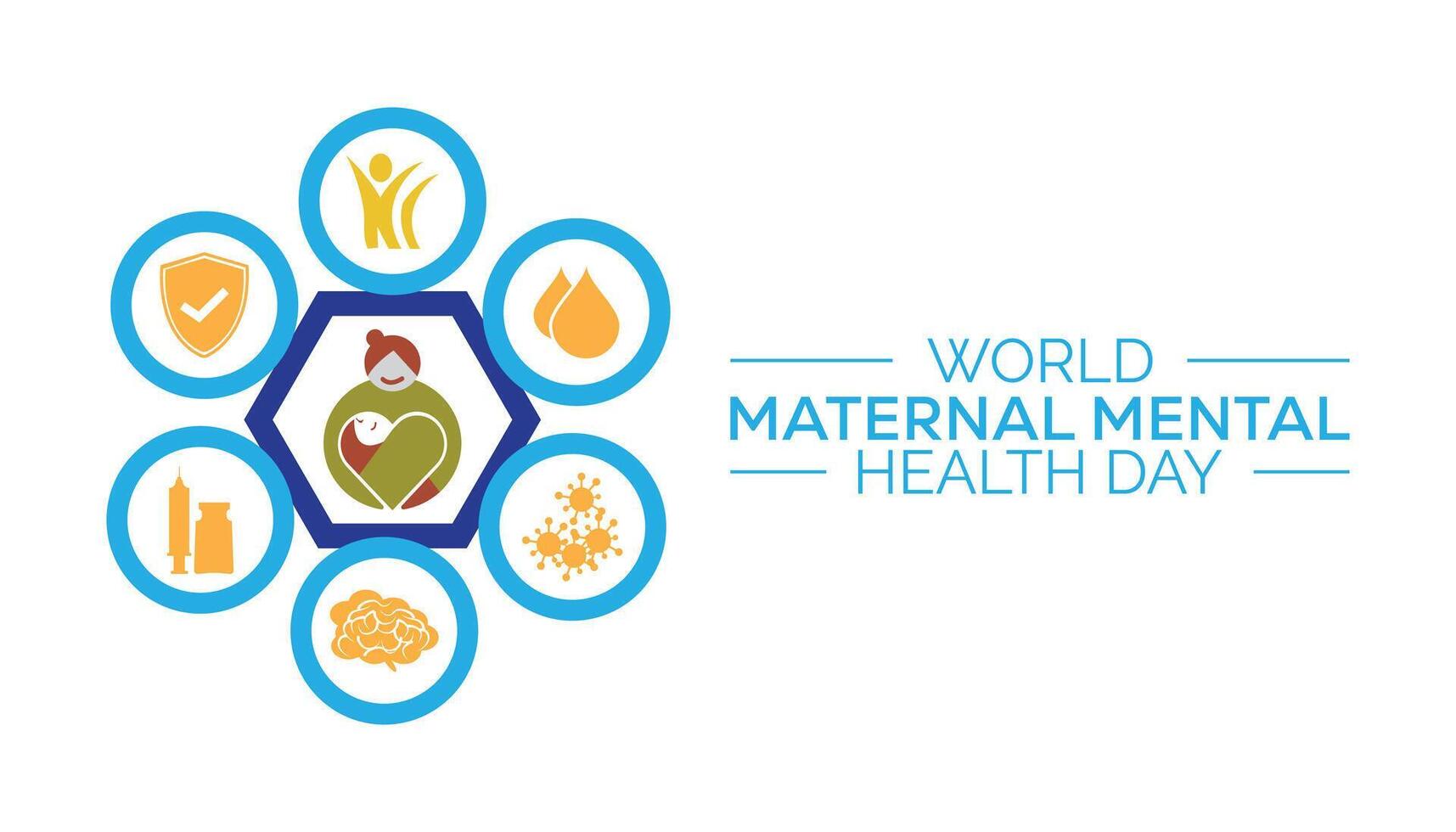 World Maternal Mental Health Day observed every year in May. Template for background, banner, card, poster with text inscription. vector