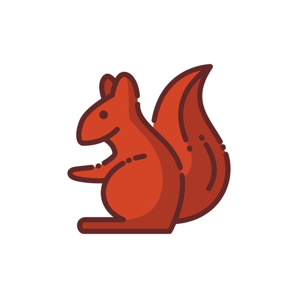 Squirrel Lineal Icon - Autumn Season Icon Illustration Design vector