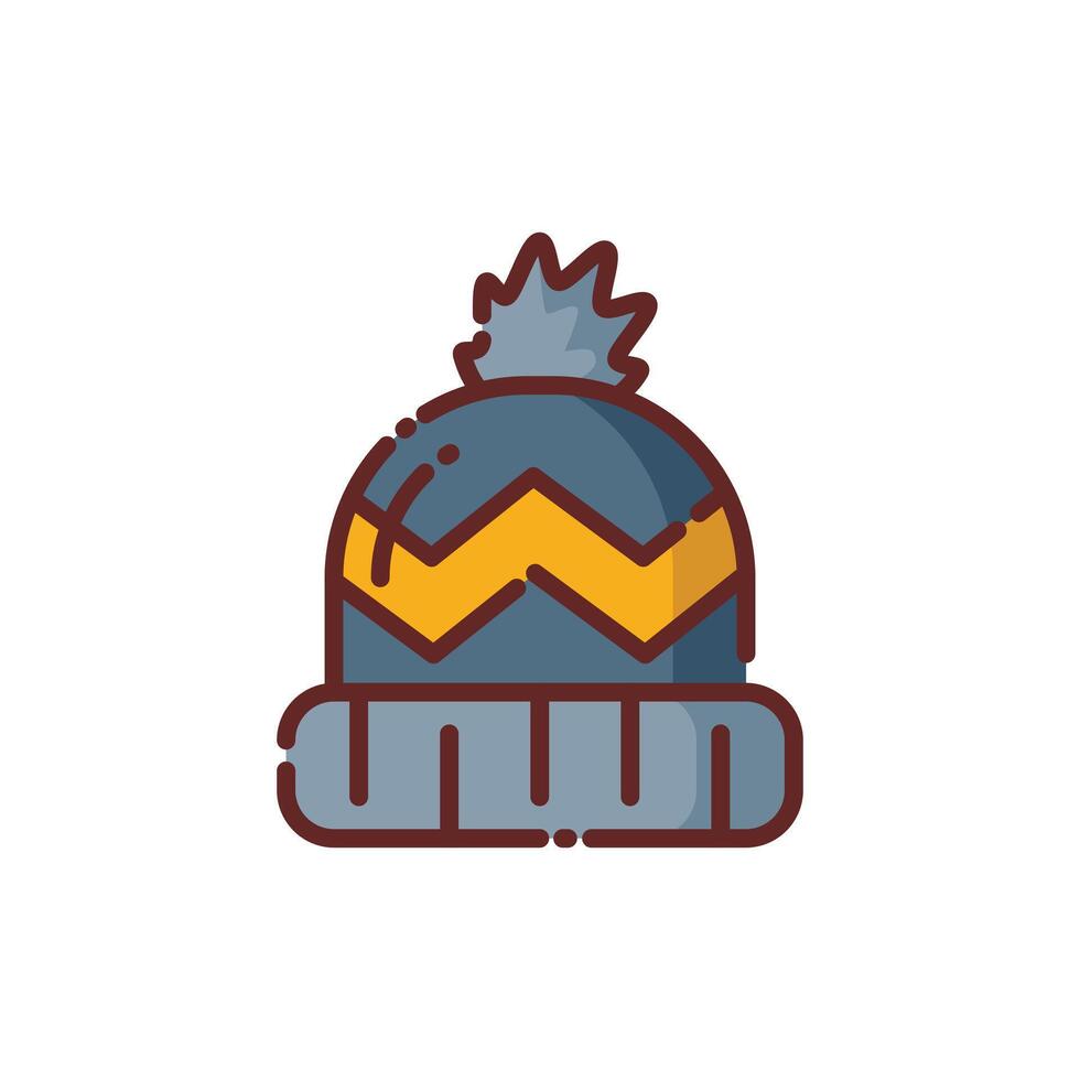 Cold Hat Lineal Icon - Autumn Season Icon Illustration Design vector