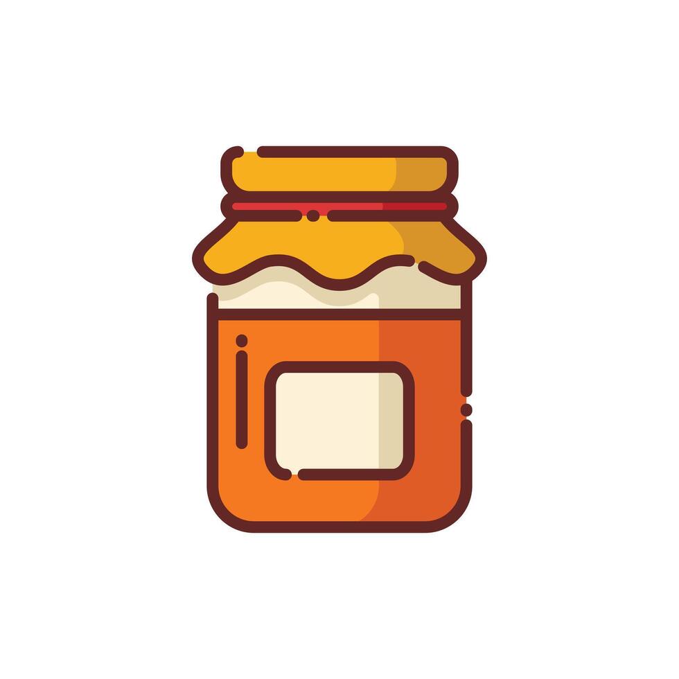 Honey Jam Lineal Icon - Autumn Season Icon Illustration Design vector