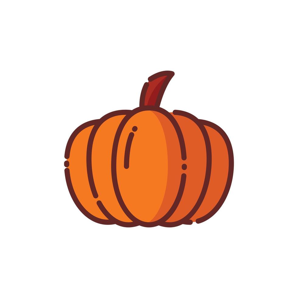 Pumpkin Lineal Icon - Autumn Season Icon Illustration Design vector