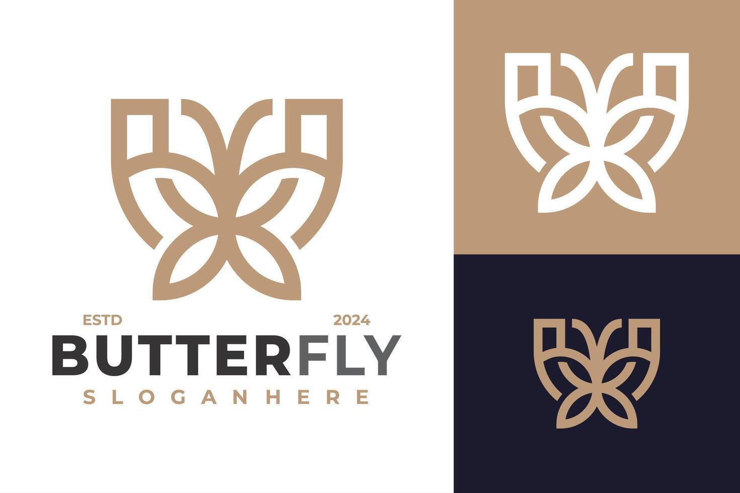 Letter U Butterfly logo design symbol icon illustration vector