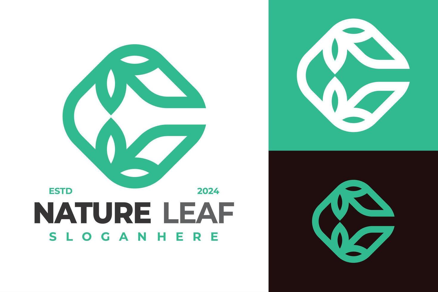 letra C naturaleza hoja logo diseño símbolo icono ilustración vector