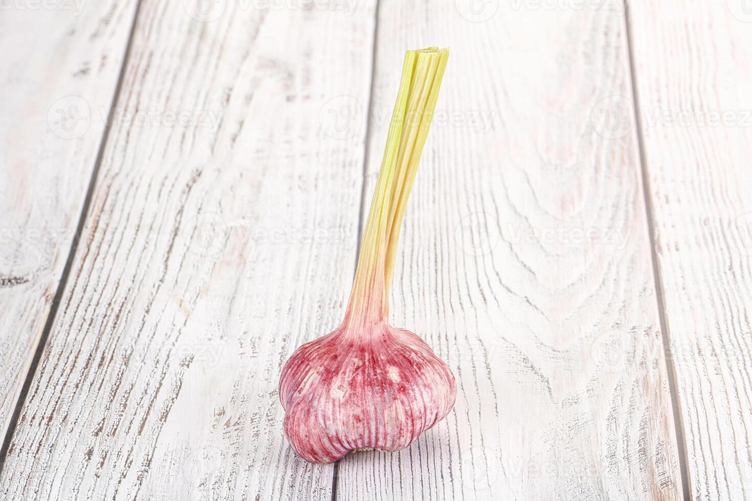 Young fresh garlic for cooking photo