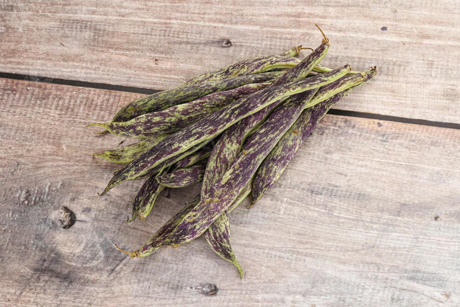 Raw green bean string heap photo