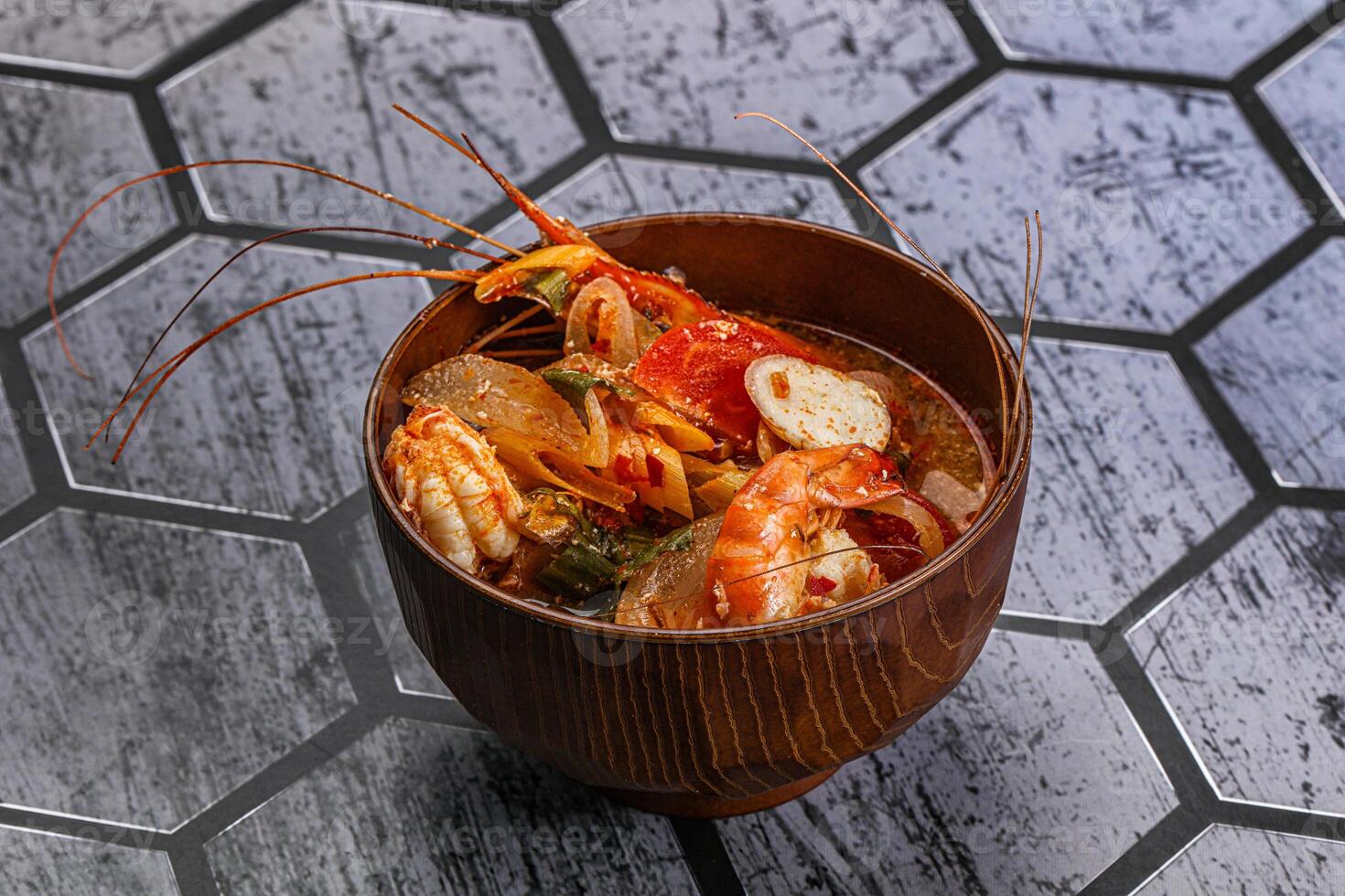 Thai traditional Tom Yum soup photo