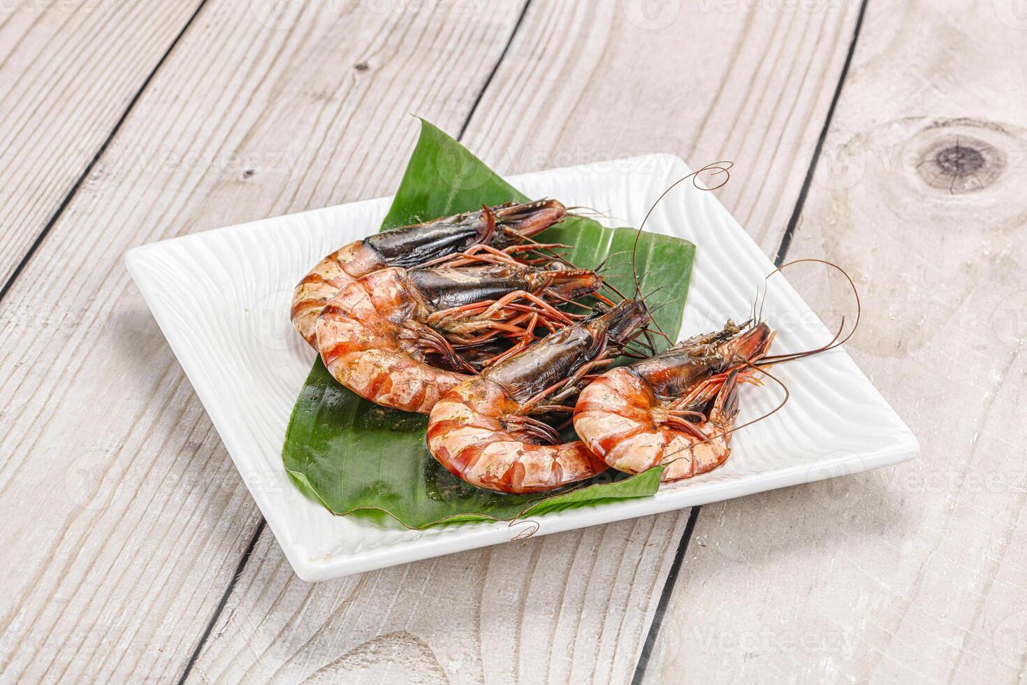 Cooked tiger prawn in the pate photo
