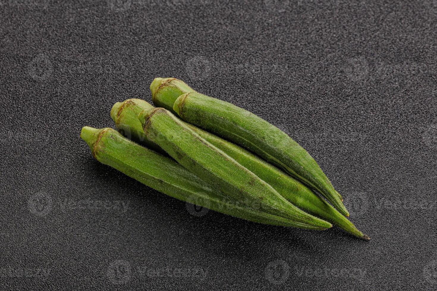 Natural organic raw green okra photo