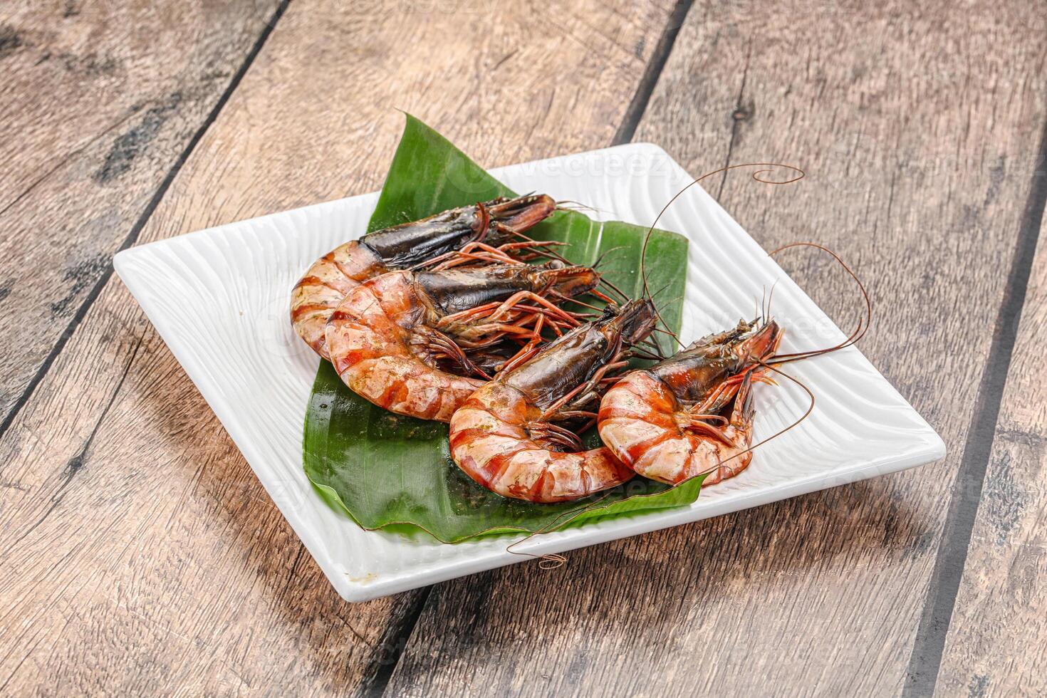 Cooked tiger prawn in the pate photo