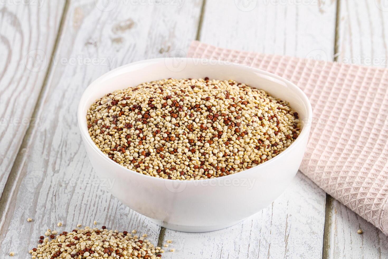 Raw dry quinoa cereal grain photo