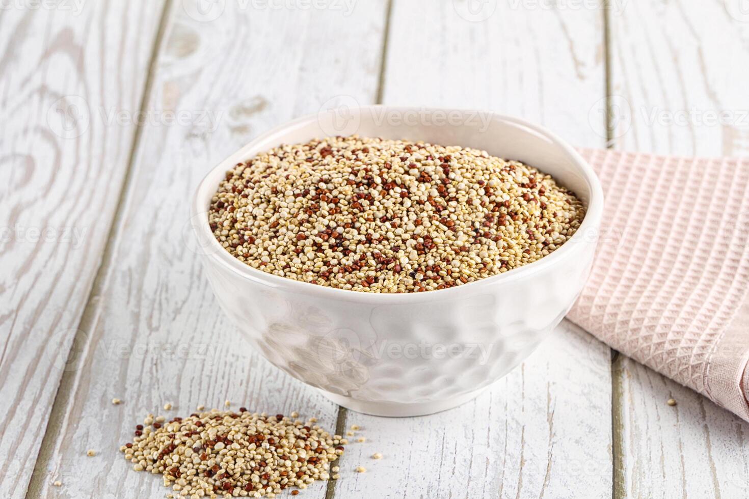 Raw dry quinoa cereal grain photo
