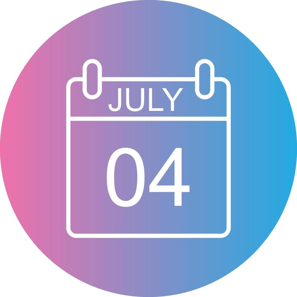 July Line Gradient Circle Icon vector