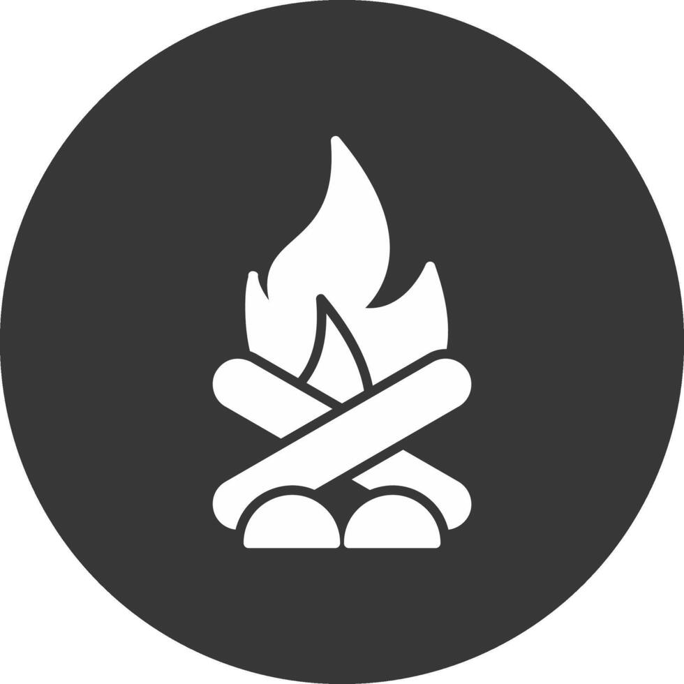 Bonfire Glyph Inverted Icon vector