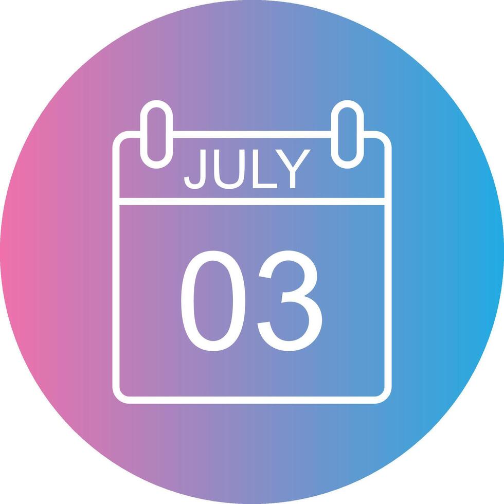 July Line Gradient Circle Icon vector