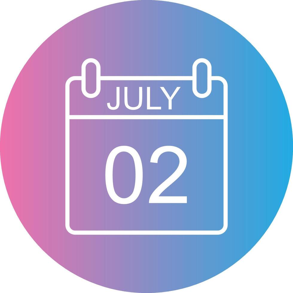July Line Gradient Circle Icon vector