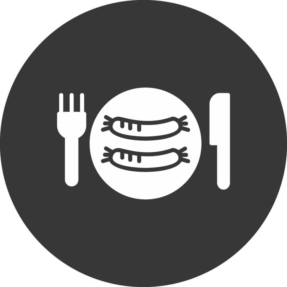 Sausages Glyph Inverted Icon vector