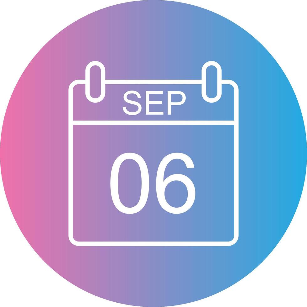 September Line Gradient Circle Icon vector