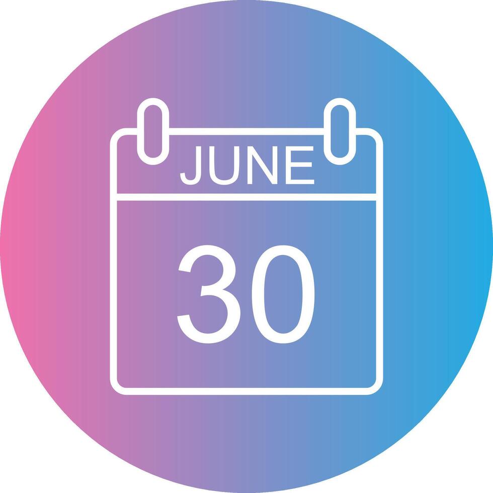 June Line Gradient Circle Icon vector