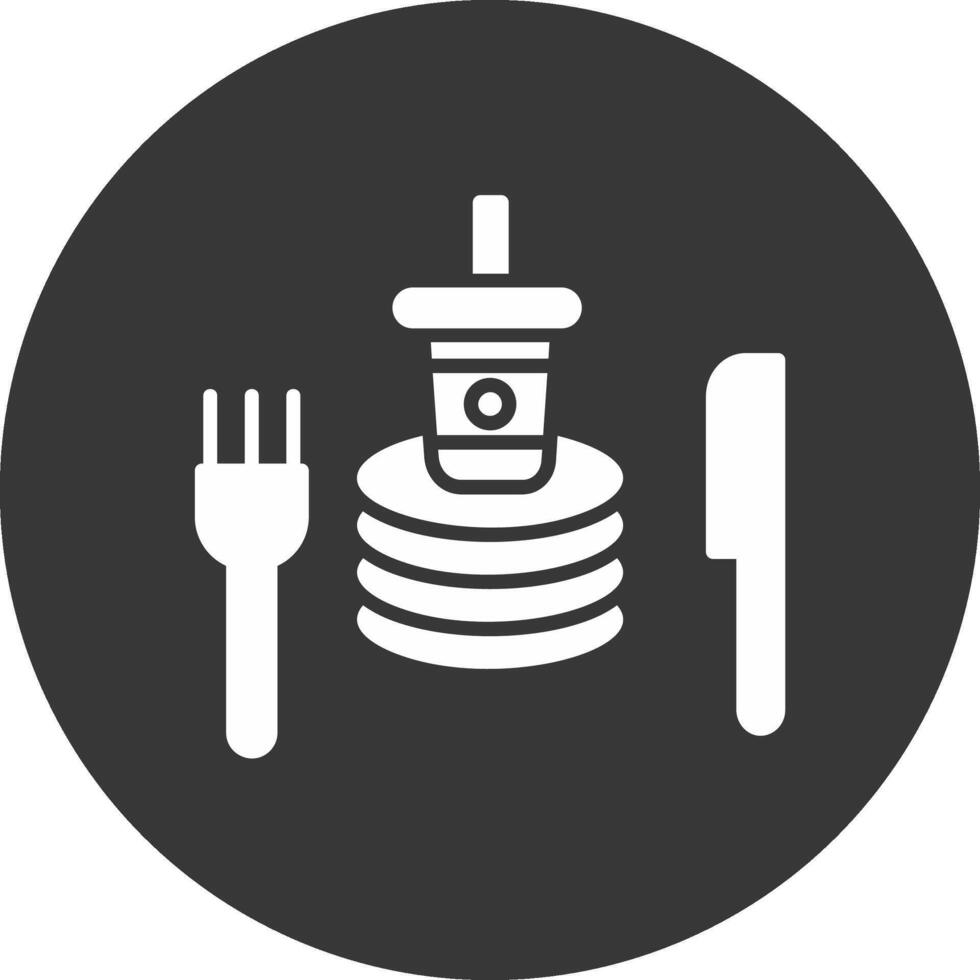 Tableware Glyph Inverted Icon vector