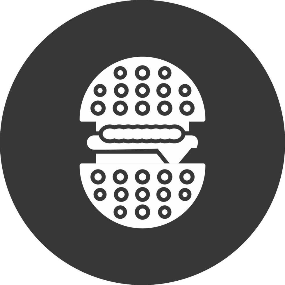 Burger Glyph Inverted Icon vector