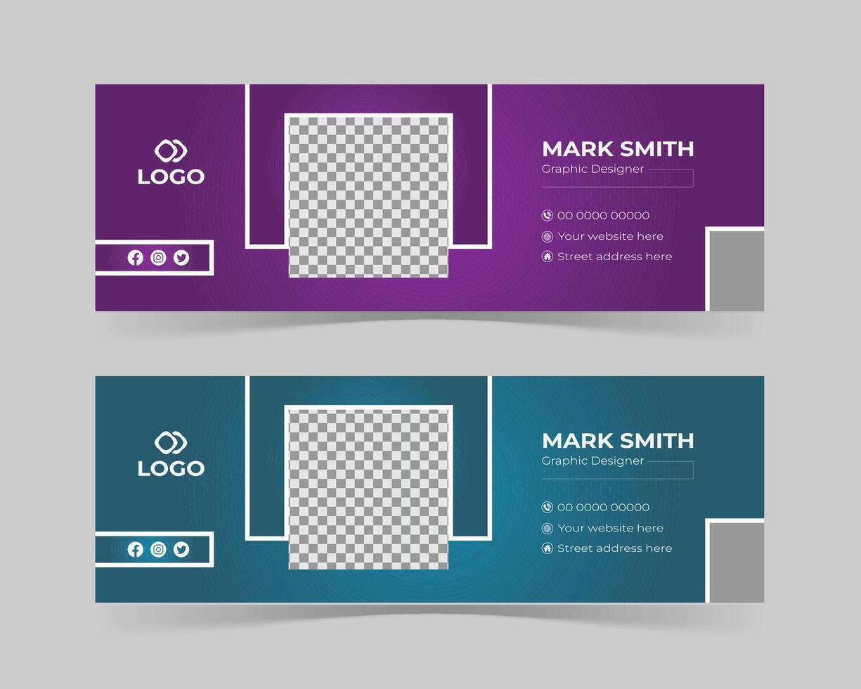 1Modern business email signature template design vector