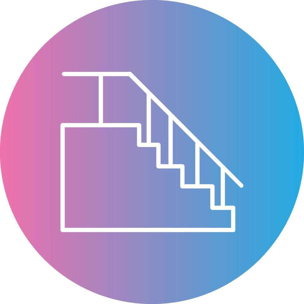 Stairs Line Gradient Circle Icon vector