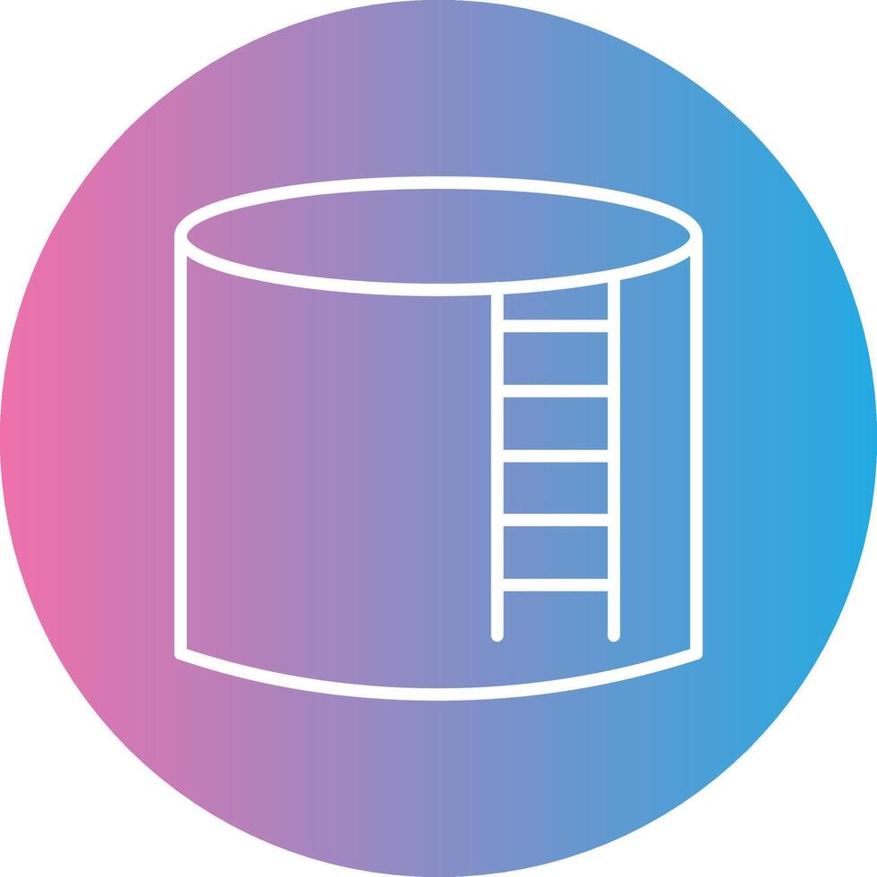 Storage Tank Line Gradient Circle Icon vector