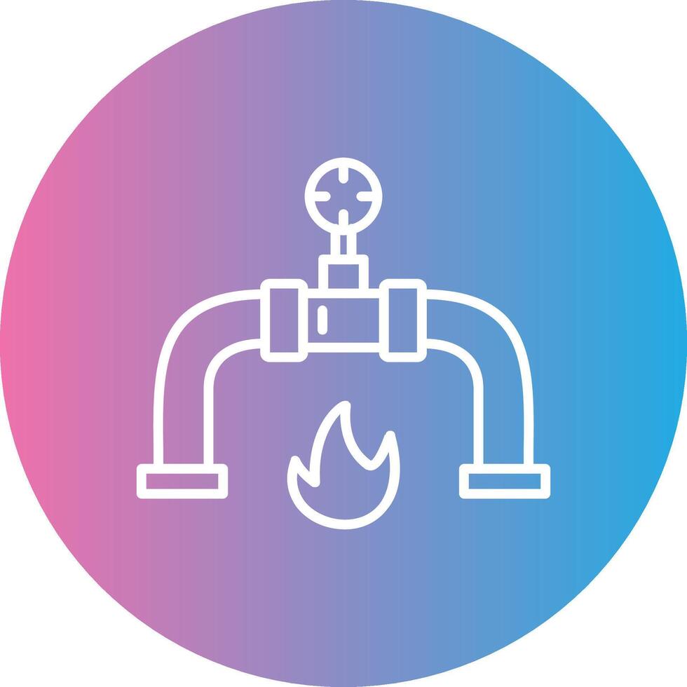 Gas PipeLine Gradient Circle Line Gradient Circle Icon vector