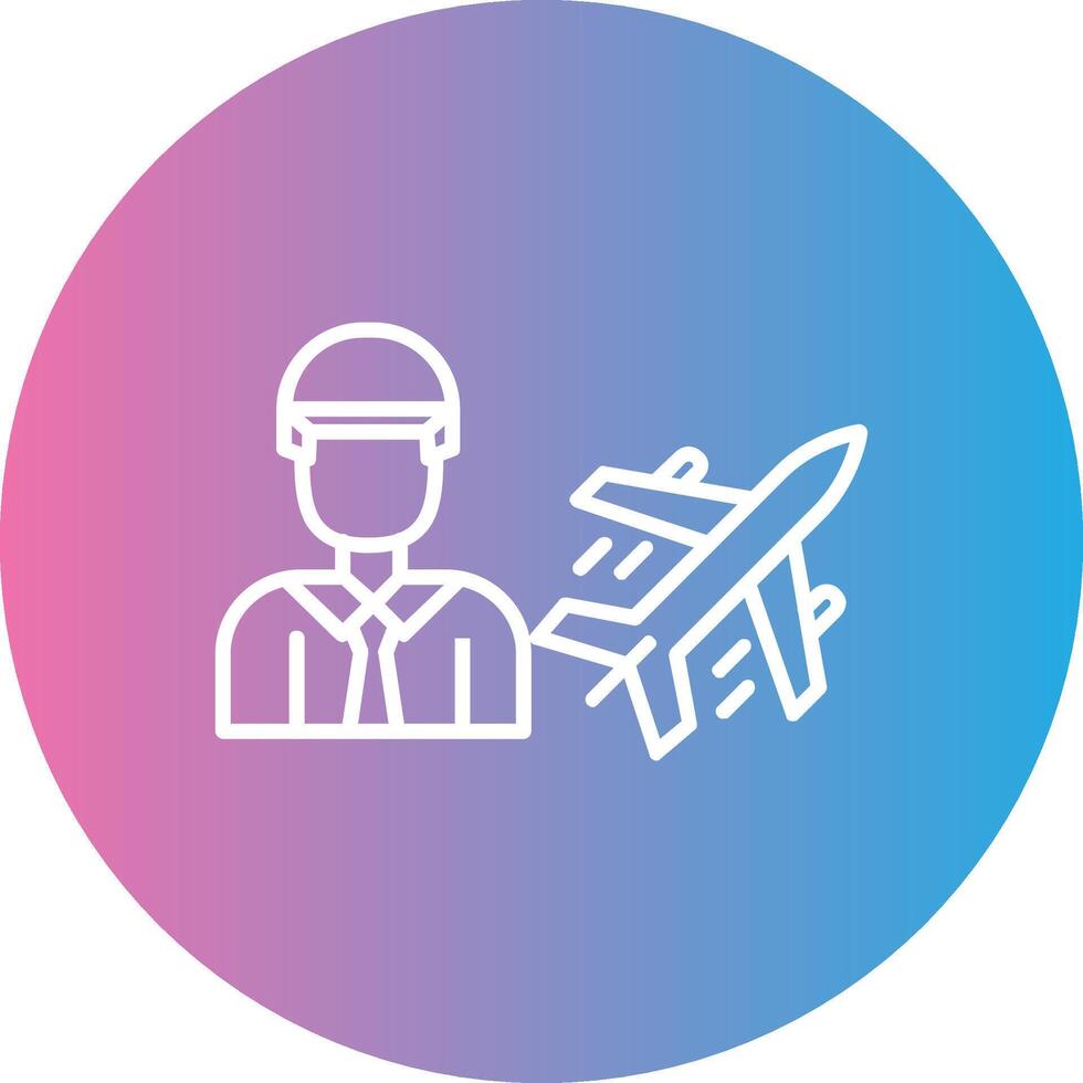 Air Engineer Line Gradient Circle Icon vector