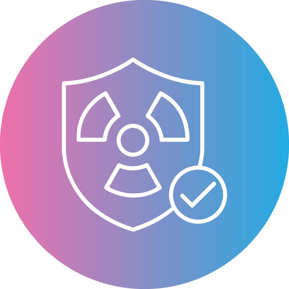 Safety Nuclear Line Gradient Circle Icon vector