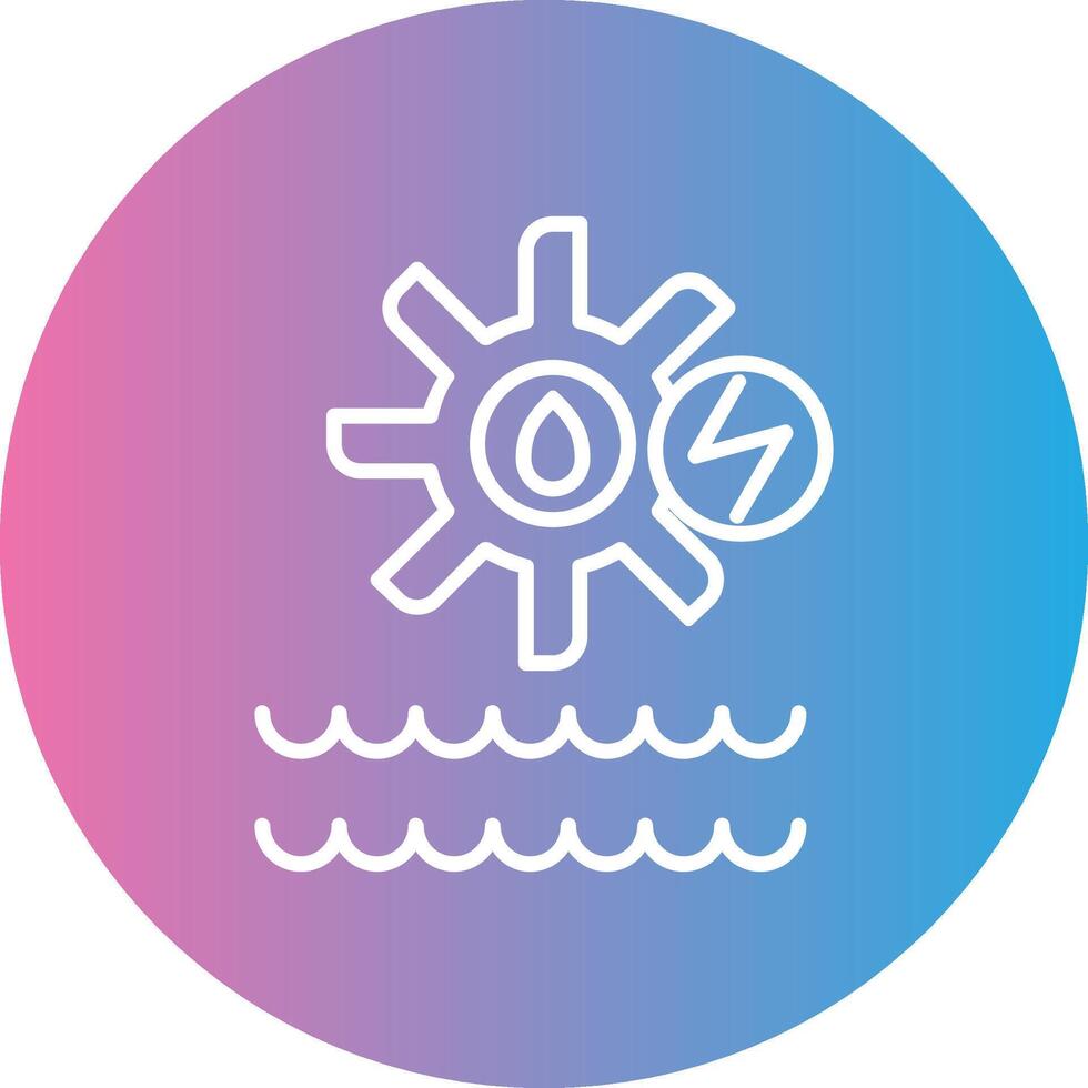 Hydro Power Line Gradient Circle Icon vector