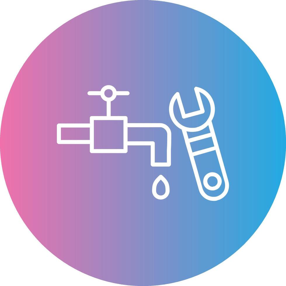 Plumbing Line Gradient Circle Icon vector