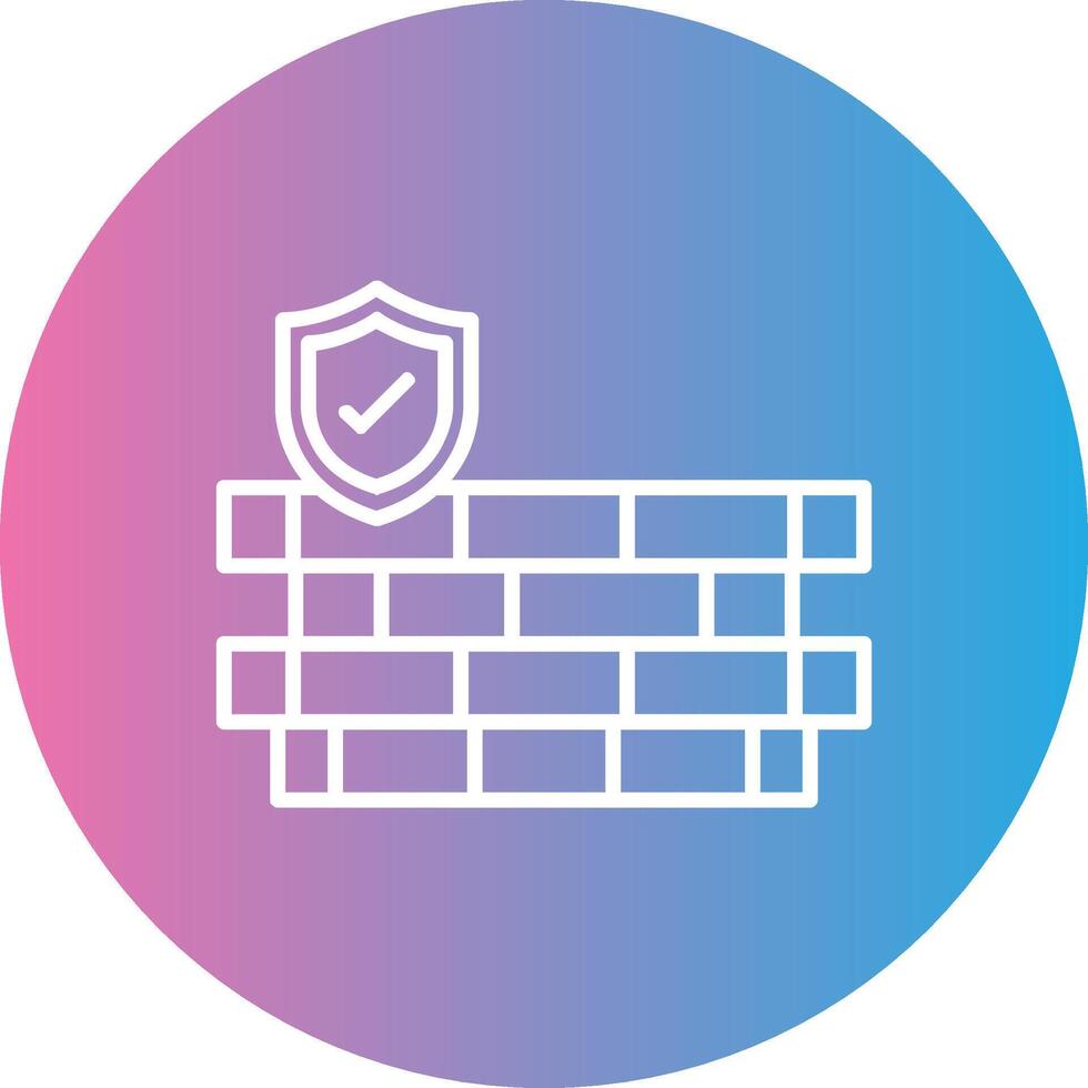 Wall Security Line Gradient Circle Icon vector